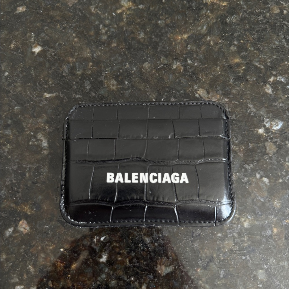 Balenciaga Croc-Embossed Card Holder